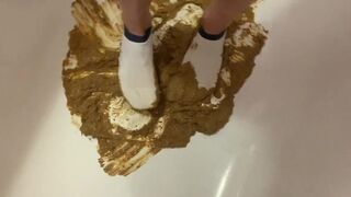 Girl walking in her diarrhea in socks, ScatKings.com Scat Porn 15 ScatKings.com Scat Porn