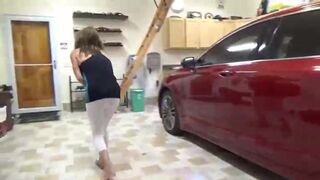 Woman Poops Leggings in Garage, ScatKings.com Scat Porn 7 ScatKings.com Scat Porn